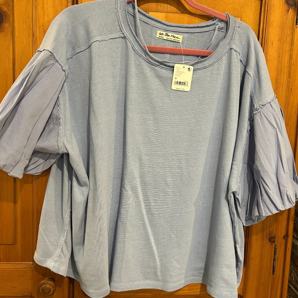 Free People Blossom Tee Blue